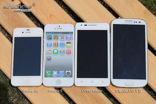 iPhone 5 comparison with the iPhone 4S, Samsung Galaxy S3 and the Oppofinder iphone 5 comparison