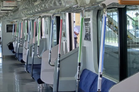 Trains in Tokyo get light sabers for hand rails Starwars ad campaign light sabres 3
